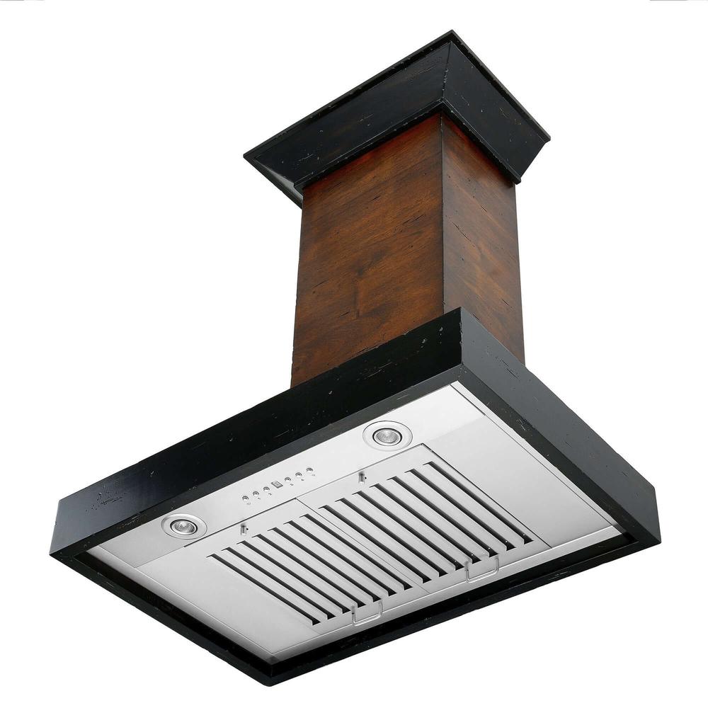ZLINE 30 in. Convertible Vent Wooden Wall Mount Range Hood in Antigua and Walnut (KBAR-30) 30 Inch