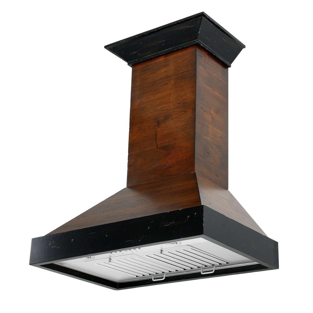 ZLINE 30 in. Convertible Vent Wooden Wall Mount Range Hood in Antigua and Walnut (KBAR-30) 30 Inch