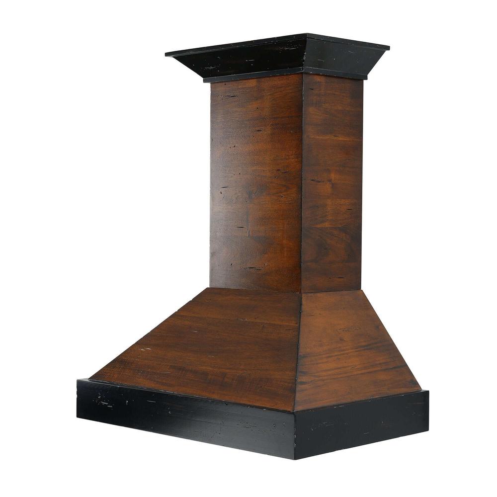 ZLINE 30 in. Convertible Vent Wooden Wall Mount Range Hood in Antigua and Walnut (KBAR-30) main image.