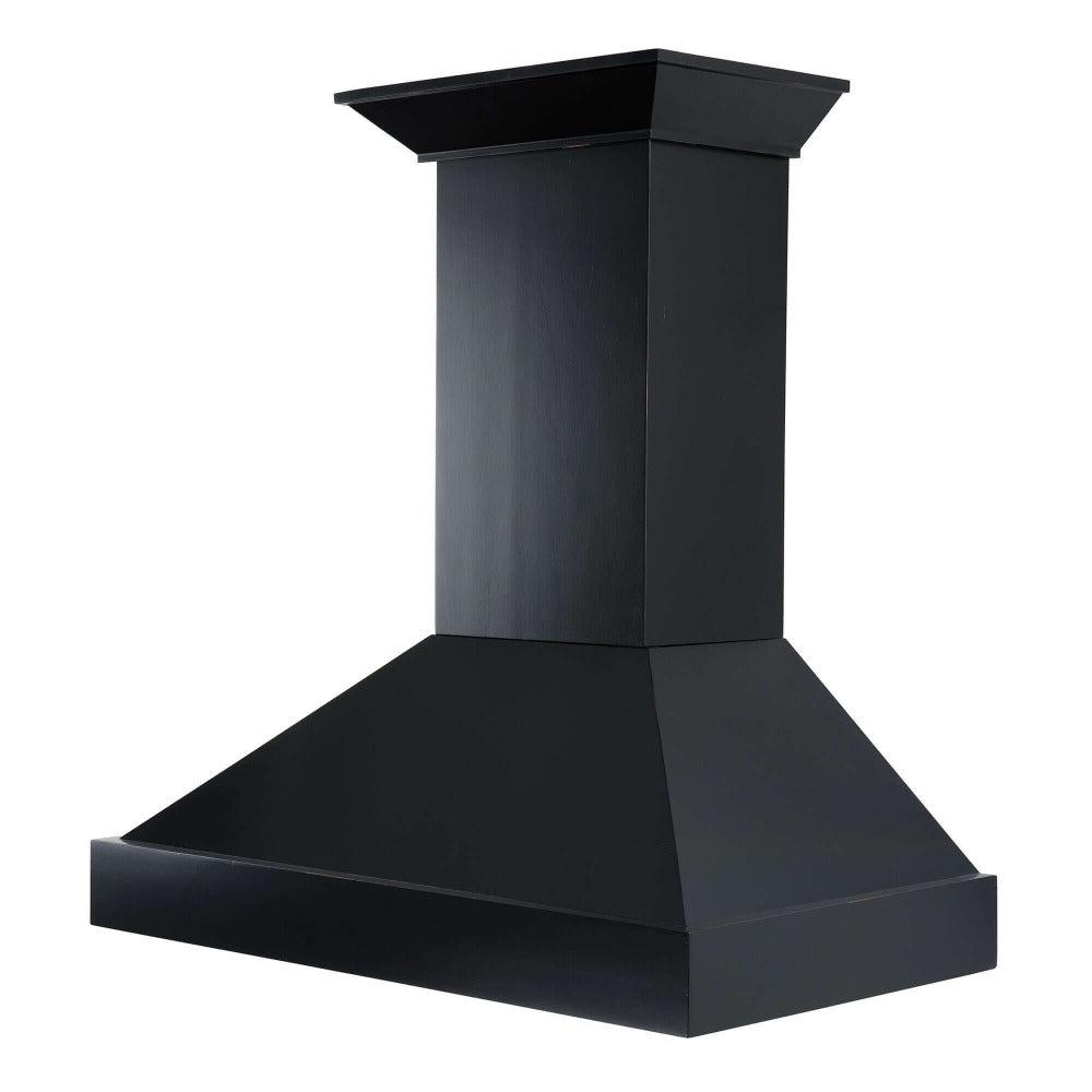 ZLINE Convertible Vent Wooden Wall Mount Range Hood in Black (KBCC) main image.