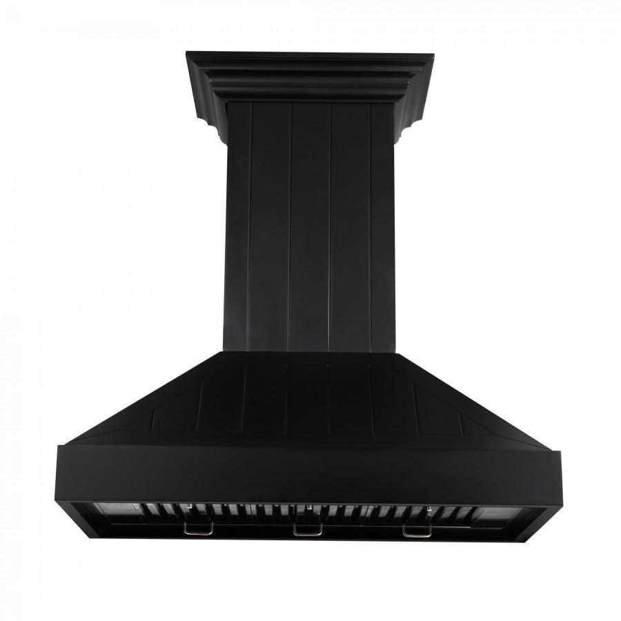 ZLINE Wooden Wall Mount Range Hood In Black - Includes Motor (KPCC) 