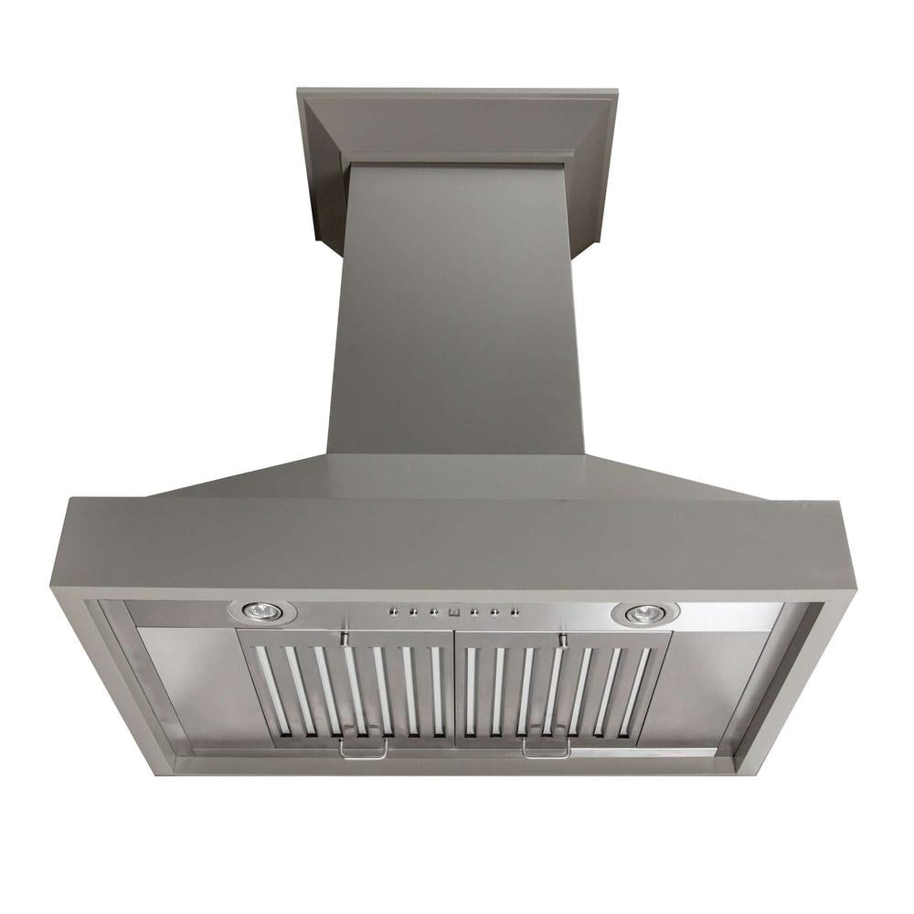 ZLINE Convertible Vent Wooden Wall Mount Range Hood in Gray (KBUU) 42 Inch