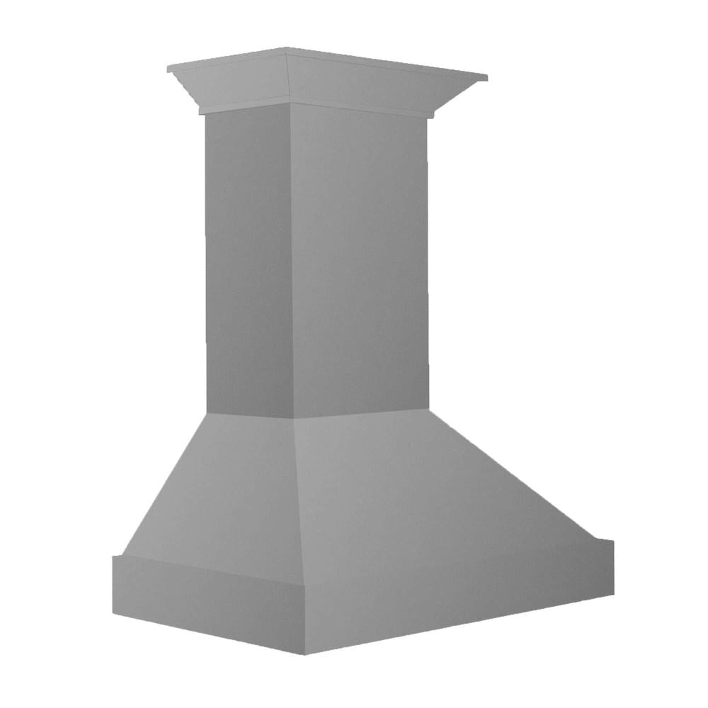 ZLINE Convertible Vent Wooden Wall Mount Range Hood in Gray (KBUU) main image.
