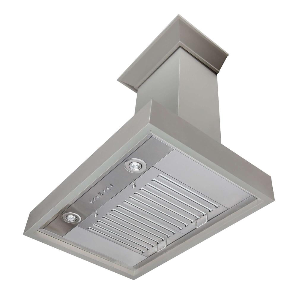 ZLINE Convertible Vent Wooden Wall Mount Range Hood in Gray (KBUU) 42 Inch