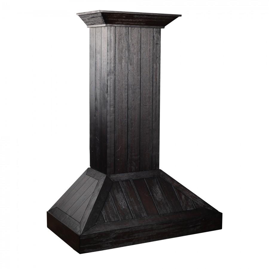 ZLINE Wooden Wall Mount Range Hood in Rustic Dark Finish - Includes Motor (KPDD) main image.