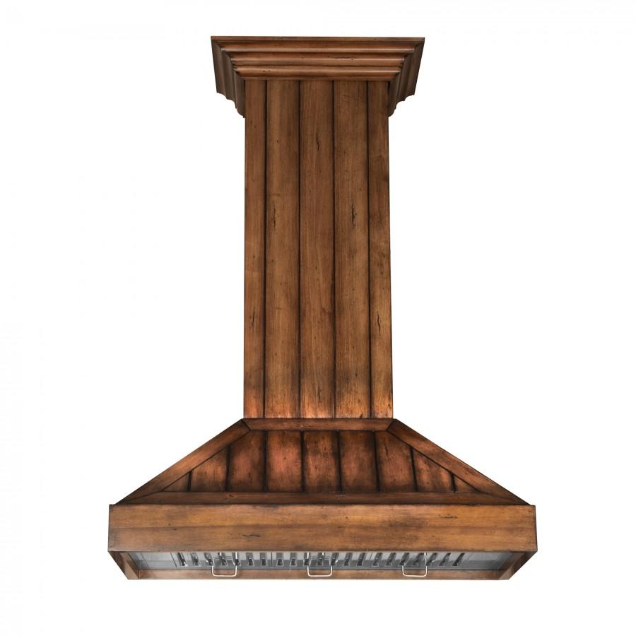 ZLINE Wooden Wall Mount Range Hood In Rustic Light Finish - Includes Motor (KPLL) 