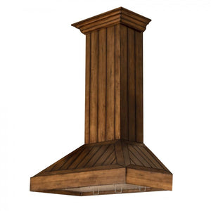 ZLINE Wooden Wall Mount Range Hood in Rustic Light Finish - Includes Motor (KPLL) main image.